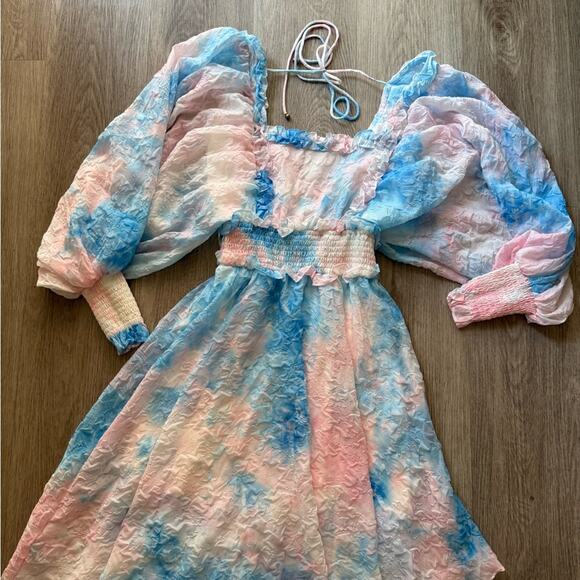 elliatt envisage pink & blue multicolored high-low midi dress size XXS NEW - Picture 3 of 11